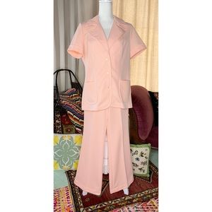 70s Polyester Flair Leg Suit